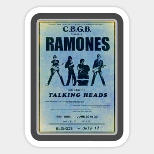 CBGB- RAMONES- TALKING HEADS CONCERT POSTER Sticker